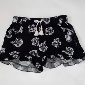 Flowy black dress shorts